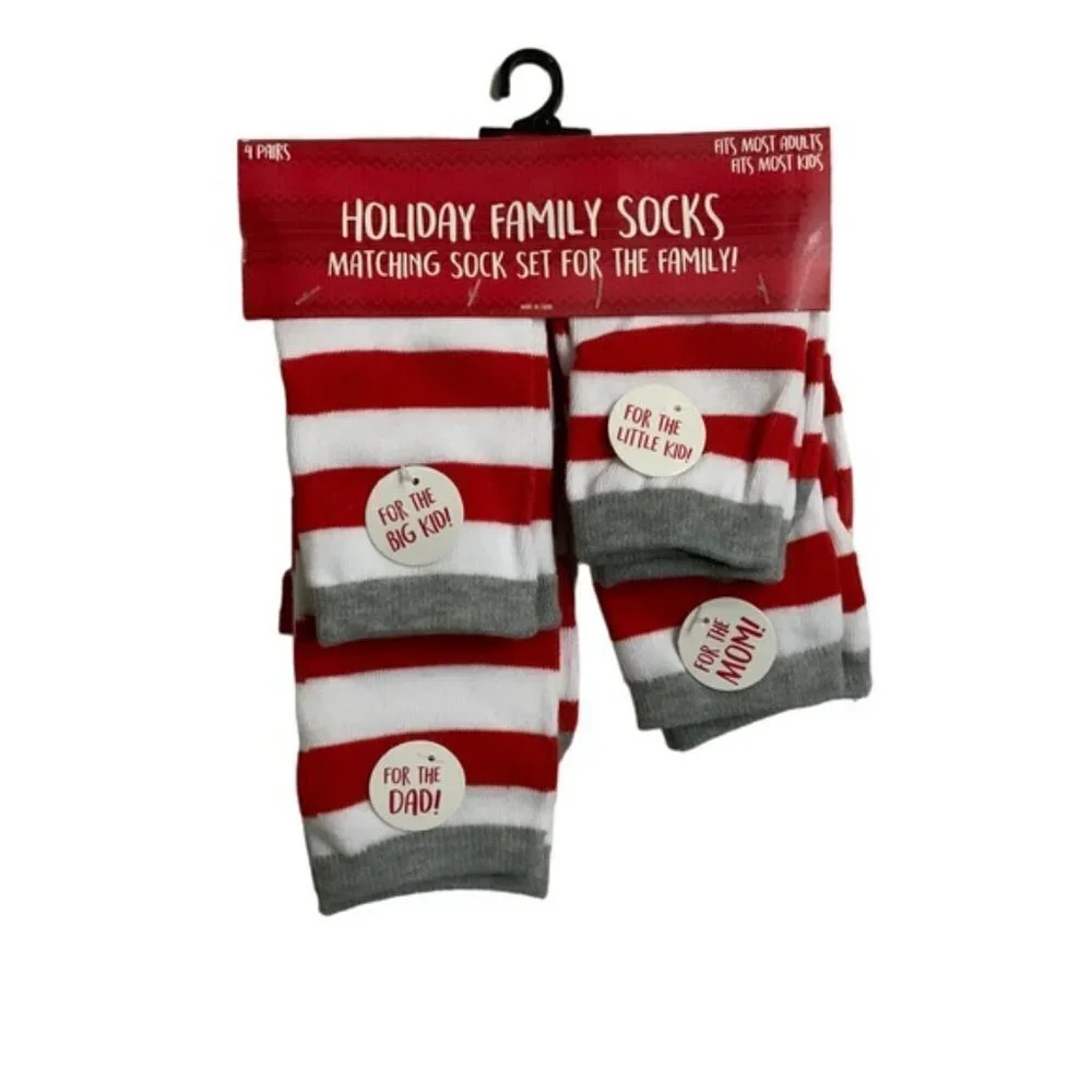 Holiday Family Christmas Socks Entire Family Socks 4 Pack - Picture 5 of 16